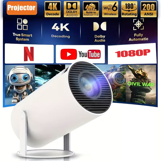 HY300 Mini Projector with 1080P Native, Support 4K
