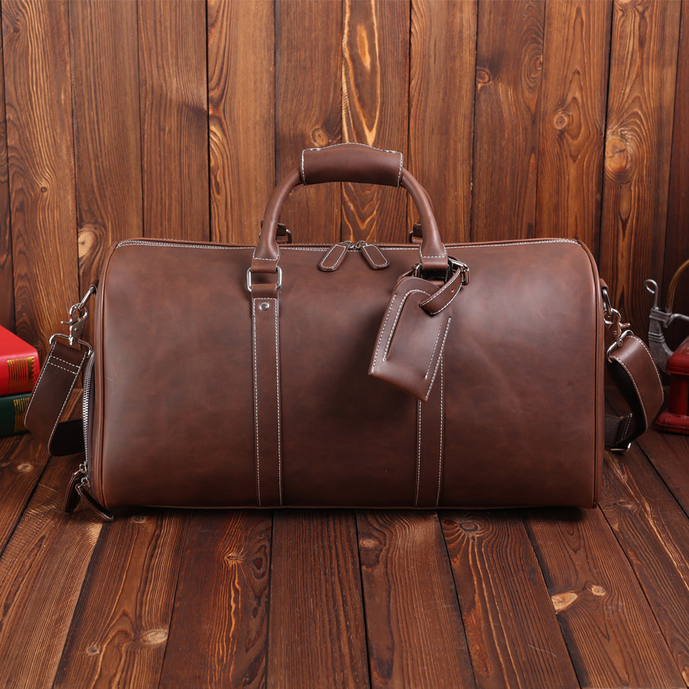 Custom PU Leather Duffle Bag with Shoe Compartment