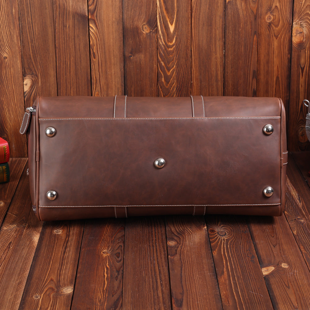 Custom PU Leather Duffle Bag with Shoe Compartment