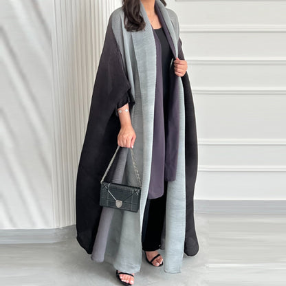 Women's Gradient Pleated Crepe Abaya Cardigan
