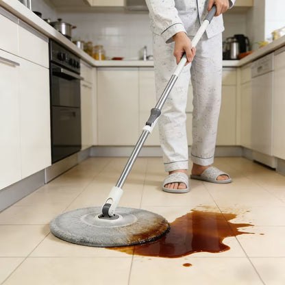 360° Spin Mop & Bucket Set with 4 Microfiber Pads