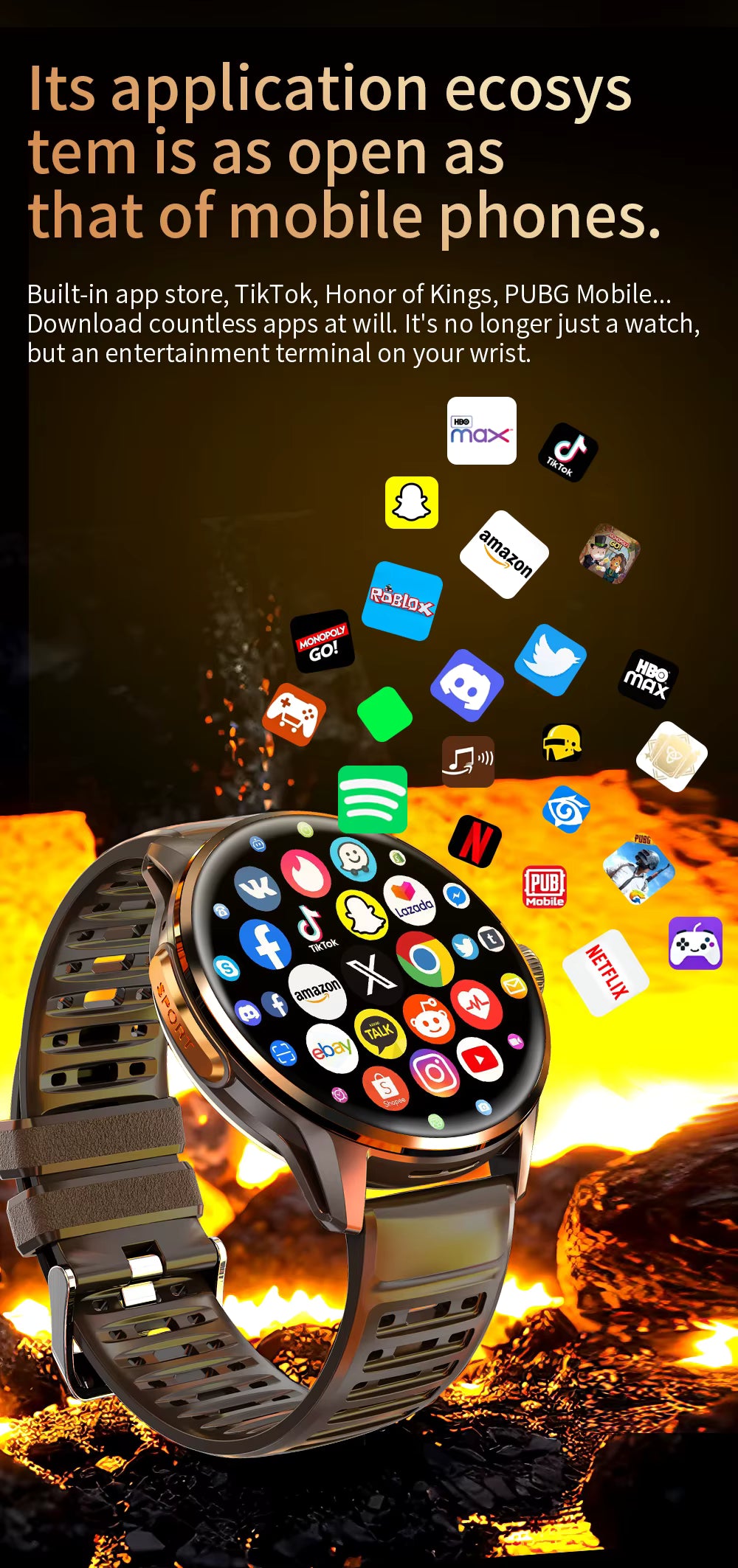 H100 M99 Smartwatch | 4G SIM | 1.6" Screen | GPS NFC IP68 | 950mAh Battery | Android Smart Watch